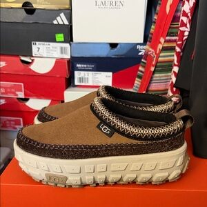 UGG Tan and Brown Slip-On Shoes